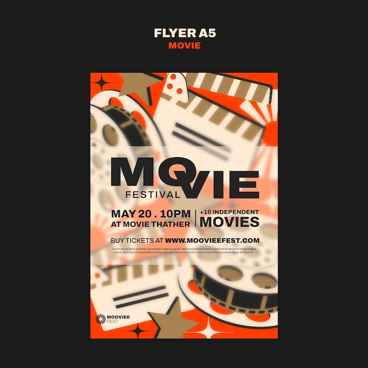 PSD gratuito diseño de plantillas de películas