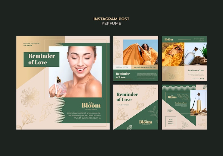 PSD gratuito diseño de plantillas de perfumes