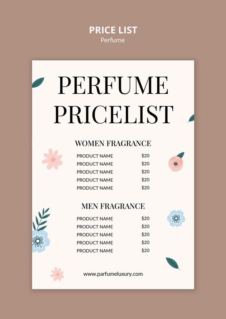 PSD gratuito diseño de plantillas de perfumes