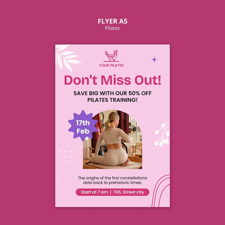 PSD gratuito diseño de plantillas de pilates