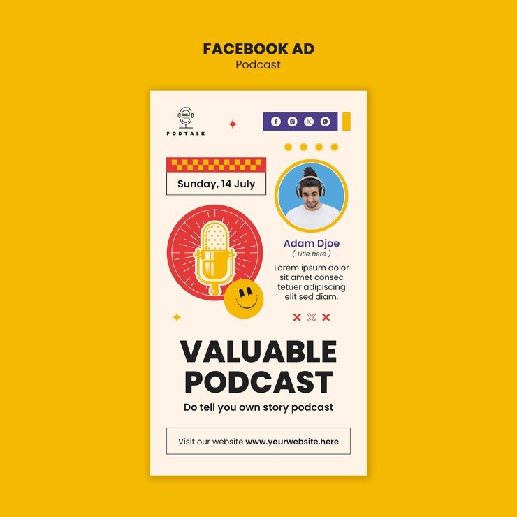 PSD gratuito diseño de plantillas de podcast