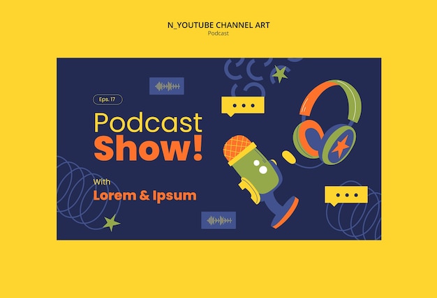 PSD gratuito diseño de plantillas de podcast