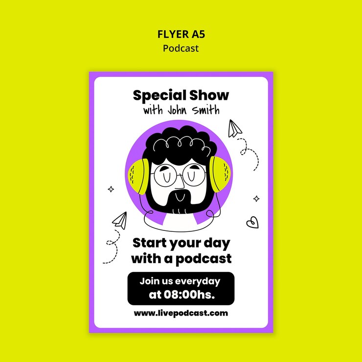 PSD gratuito diseño de plantillas de podcast
