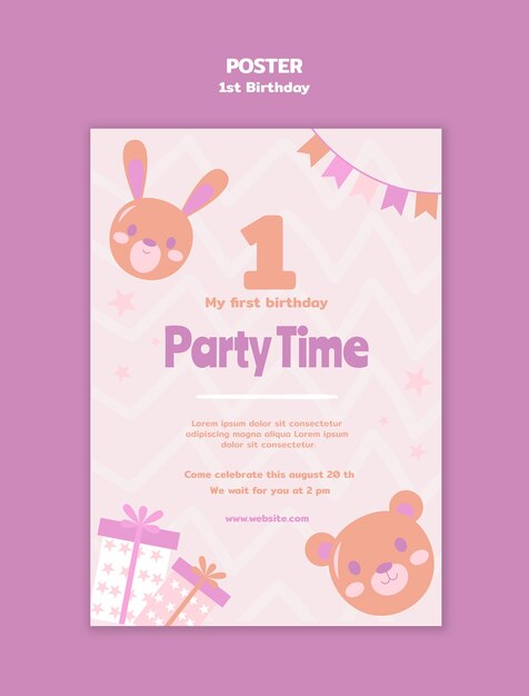 Diseño de plantillas para el primer cumpleaños