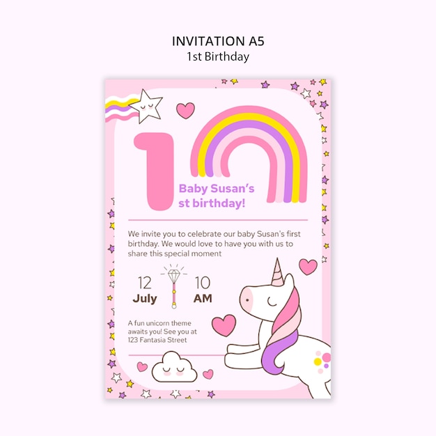 Diseño de plantillas para el primer cumpleaños