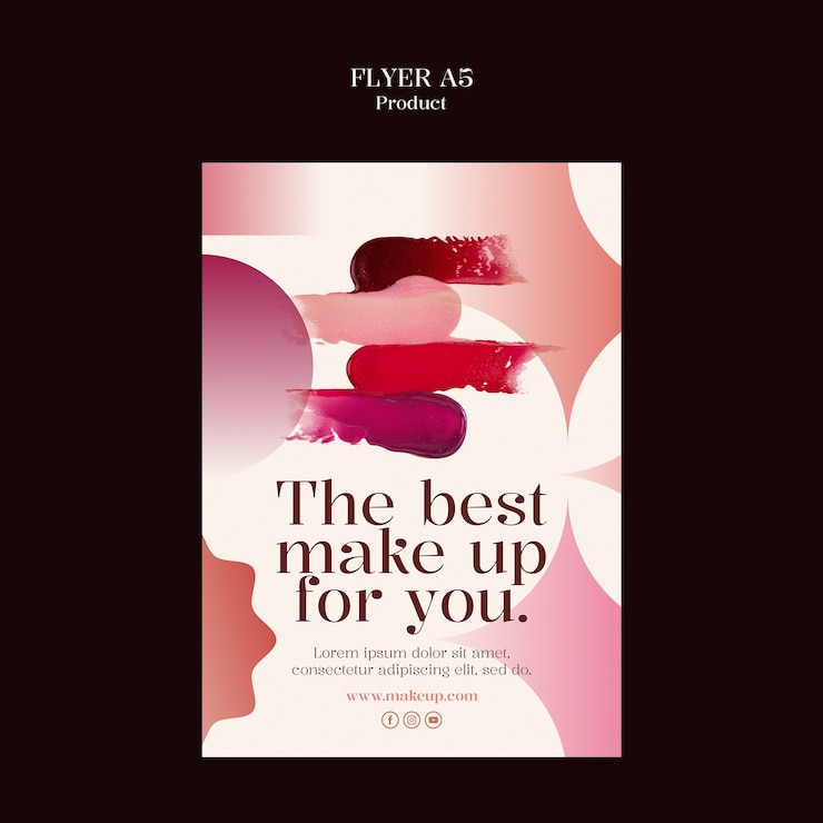 PSD gratuito diseño de plantillas de productos de maquillaje
