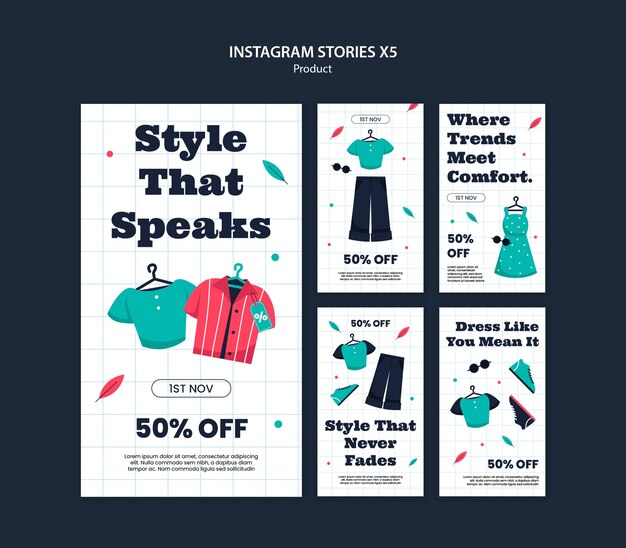 Diseño de plantillas de productos de moda