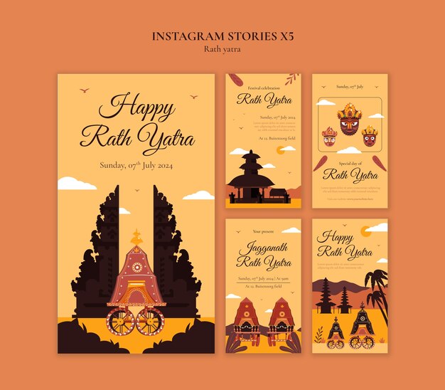 Diseño de plantillas de Rath yatra