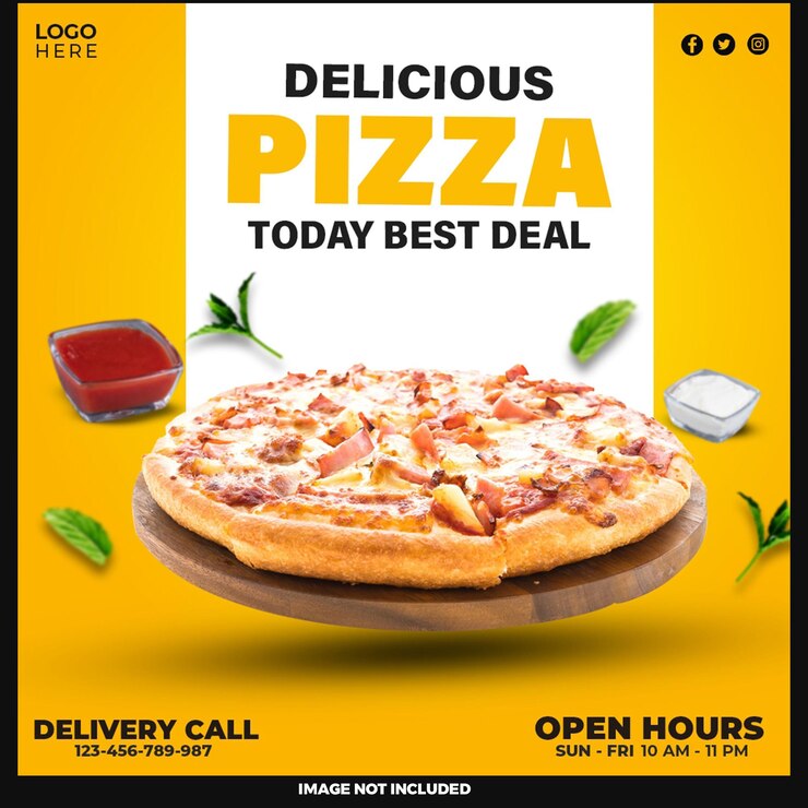 PSD gratuito diseño de plantillas de redes sociales de delicious pizza