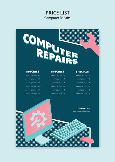 Diseño de plantillas de reparación de computadoras