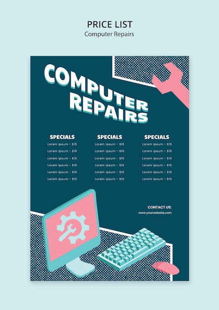 Diseño de plantillas de reparación de computadoras