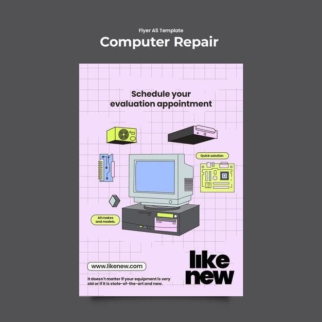 Diseño de plantillas de reparación de computadoras