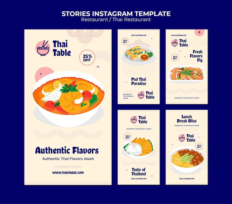 PSD gratuito diseño de plantillas de restaurantes tailandeses