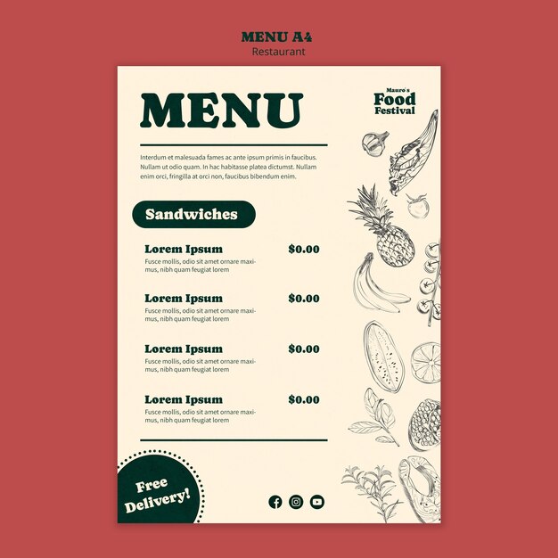 Diseño de plantillas de restaurantes