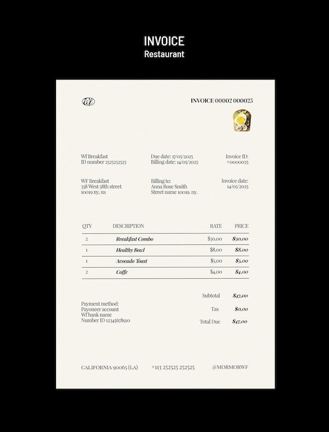 Diseño de plantillas de restaurantes