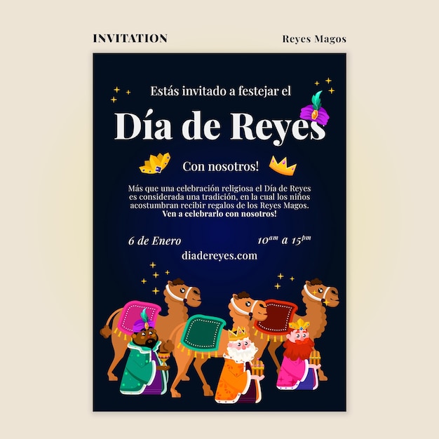 PSD gratuito diseño de plantillas de reyes magos