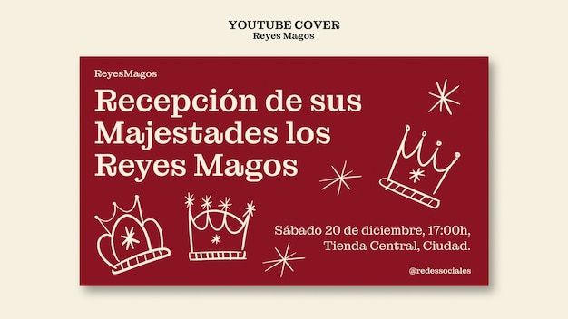 PSD gratuito diseño de plantillas de reyes magos