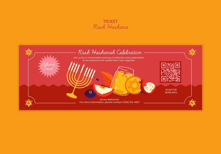 PSD gratuito diseño de plantillas de rosh hashanah
