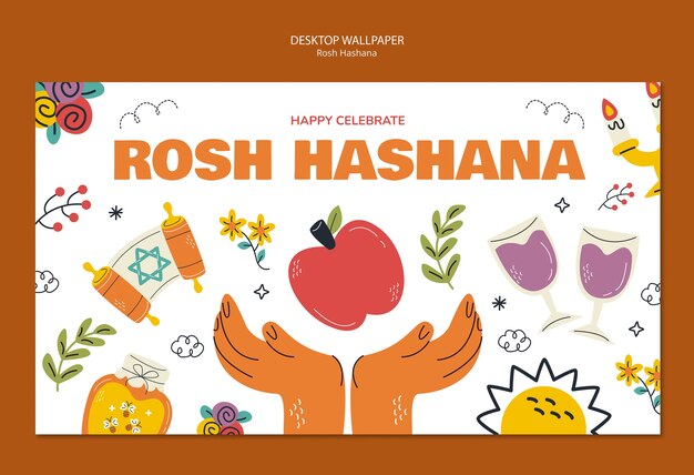 Diseño de plantillas de Rosh Hashanah