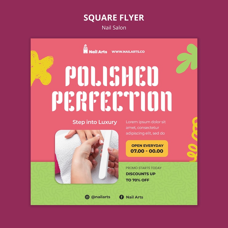 PSD gratuito diseño de plantillas para salones de uñas