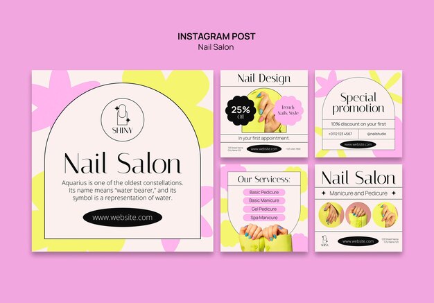 Diseño de plantillas para salones de uñas