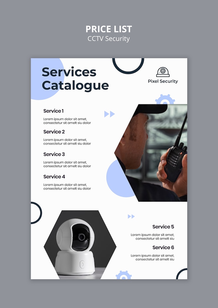 PSD gratuito diseño de plantillas de seguridad de cctv