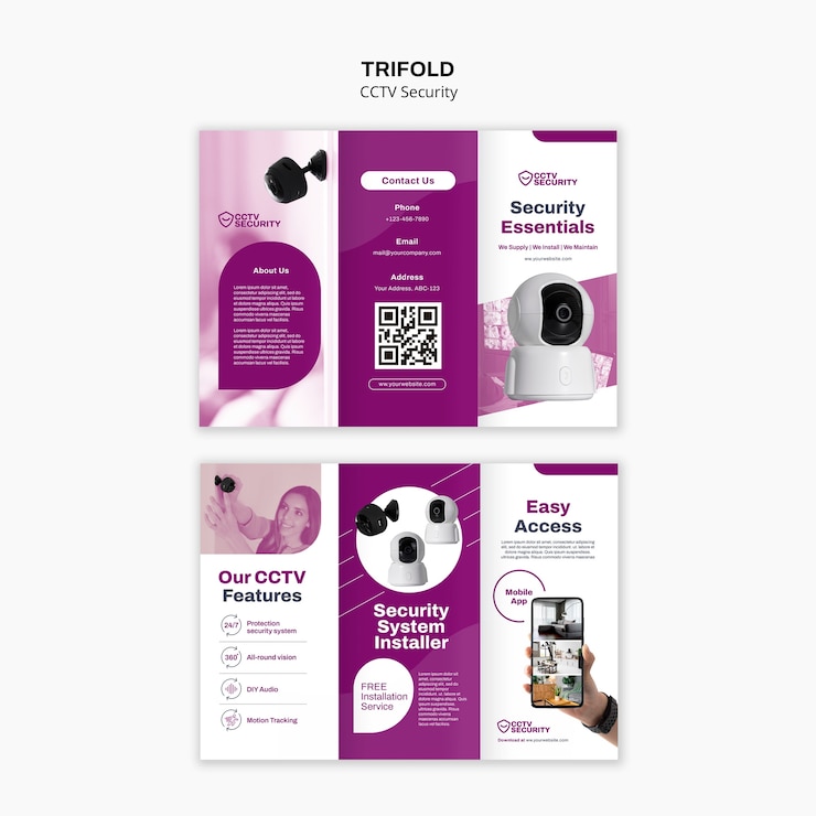 PSD gratuito diseño de plantillas de seguridad de cctv