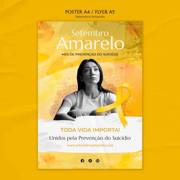 Diseño de plantillas de setembro amarelo