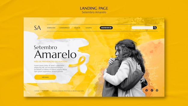 PSD gratuito diseño de plantillas de setembro amarelo