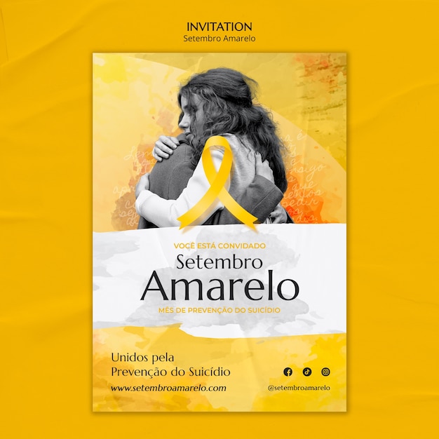 PSD gratuito diseño de plantillas de setembro amarelo