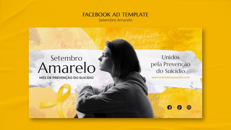 PSD gratuito diseño de plantillas de setembro amarelo