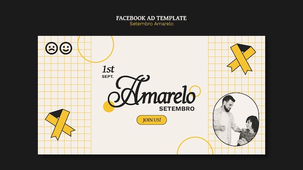 PSD gratuito diseño de plantillas de setembro amarelo