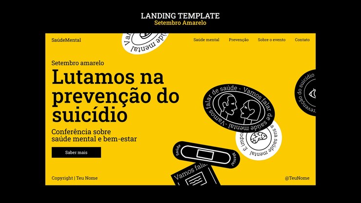 PSD gratuito diseño de plantillas de setembro amarelo