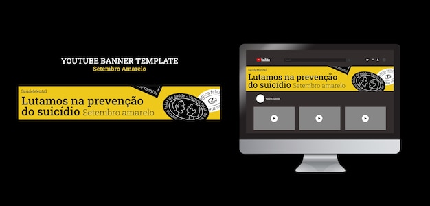 PSD gratuito diseño de plantillas de setembro amarelo