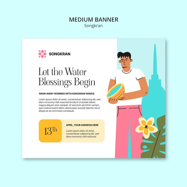 PSD gratuito diseño de plantillas de songkran