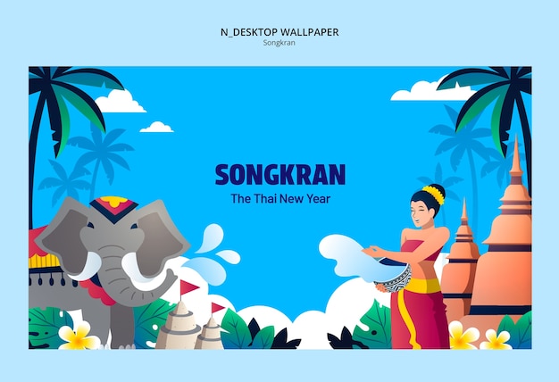 PSD gratuito diseño de plantillas de songkran