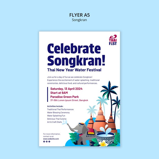 Diseño de plantillas de Songkran