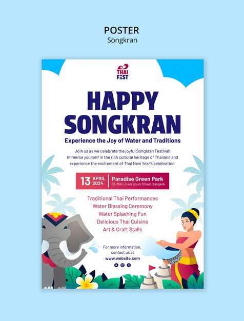 Diseño de plantillas de Songkran