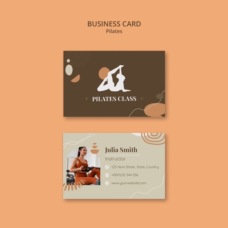 PSD gratuito diseño de plantillas de tarjetas de visita de pilates