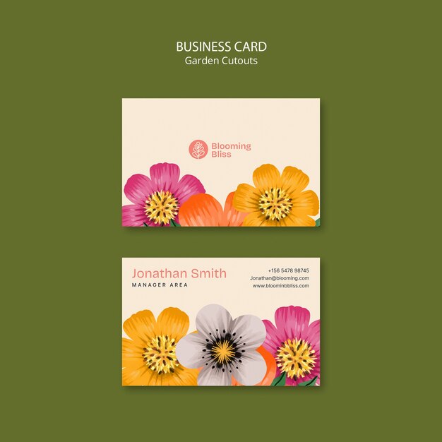 Diseño de plantillas de tarjetas de visita para recortes de jardín