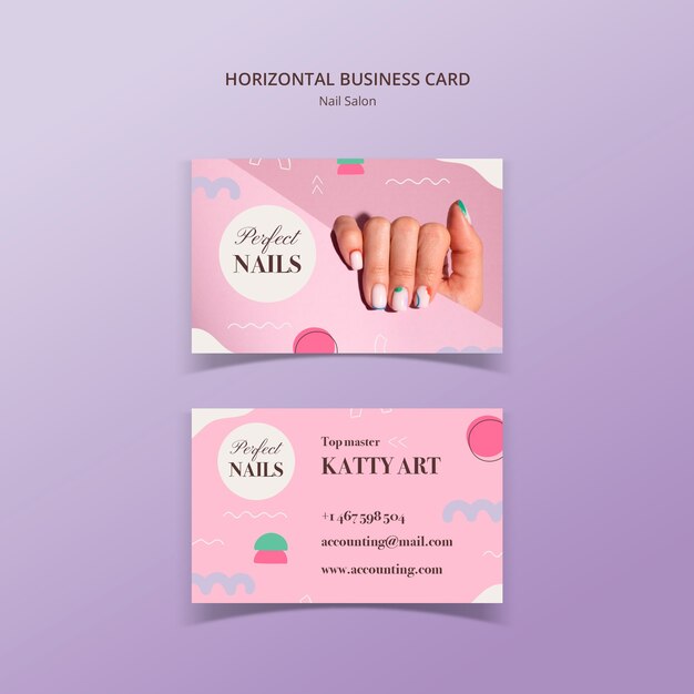 Diseño de plantillas de tarjetas de visita para salones de uñas