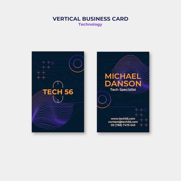 Diseño de plantillas de tarjetas de visita tecnológicas