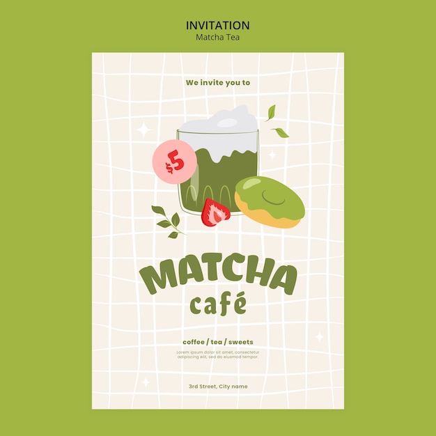 Diseño de plantillas para el té matcha
