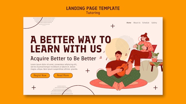 PSD gratuito diseño de plantillas de tutoría