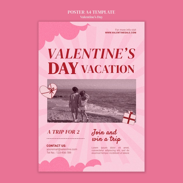 PSD gratuito diseño de plantillas de vacaciones para el día de san valentín