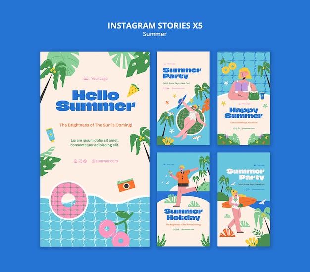 PSD gratuito diseño de plantillas de verano