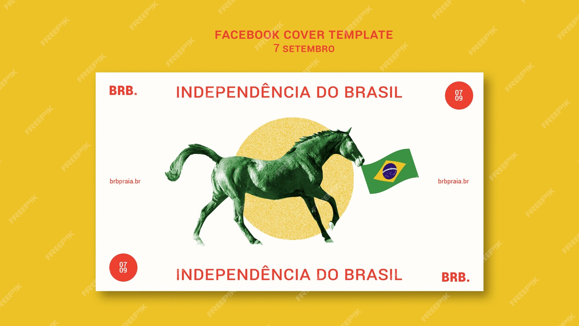 Diseño de portada de facebook del día de la independencia de brasil |  Archivo PSD Gratis