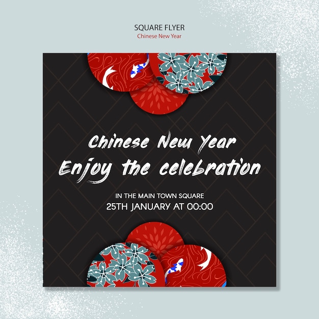 PSD gratuito diseño de póster para año nuevo chino