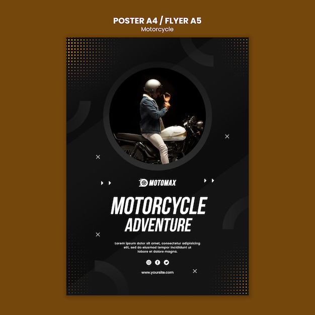 Diseño de póster de aventura en moto