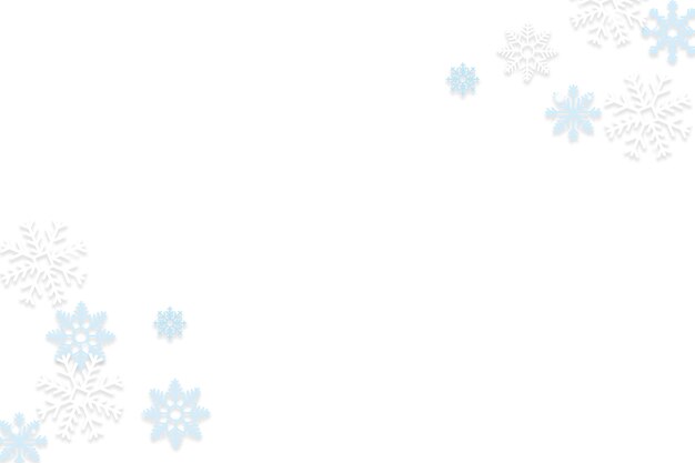Diseño realista del borde de los copos de nieve